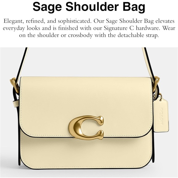 Coach Cream Sage Shoulder Bag NWT - Picture 2 of 5